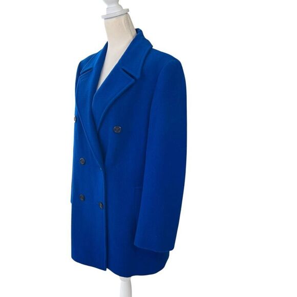 Vintage 1950's Pendleton Women's Double-Breasted Wool Jacket Cobalt Blue Size 12 - Picture 2 of 10